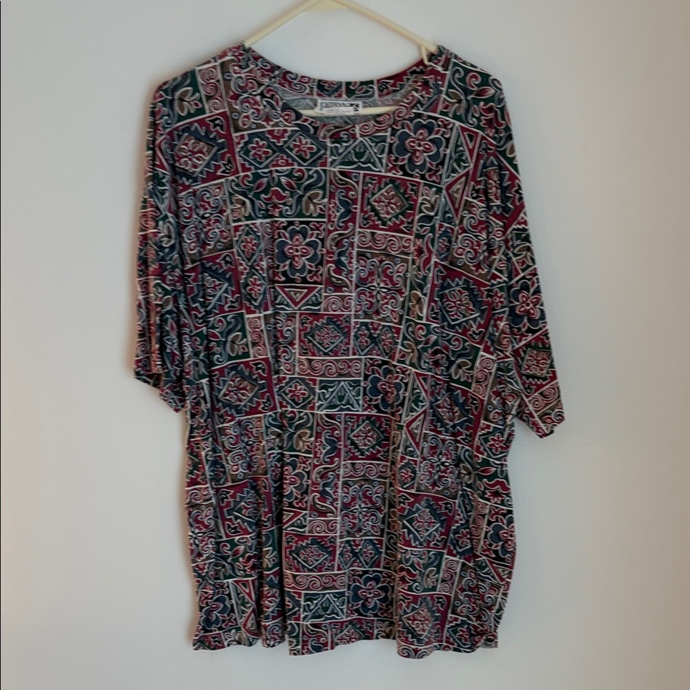 Floral Geometric Women's Tunic Top